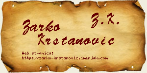 Žarko Krstanović vizit kartica